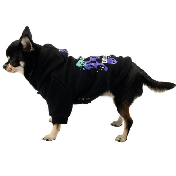 Pets Hoodie | Let's Party Witches Graphic | Black Purple Soft Cotton - Killstar - Pet Hoodie