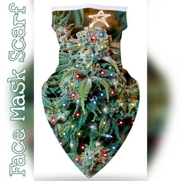 Unsex Face Mask Scarf, California's Flower X-Mas Tree Print - A Gothic Universe - Face Masks