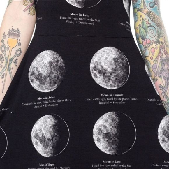 Crazy Party Dress | Crazy for the Moon | Lunar Skater Gothic Black Dress - Killstar - Dresses