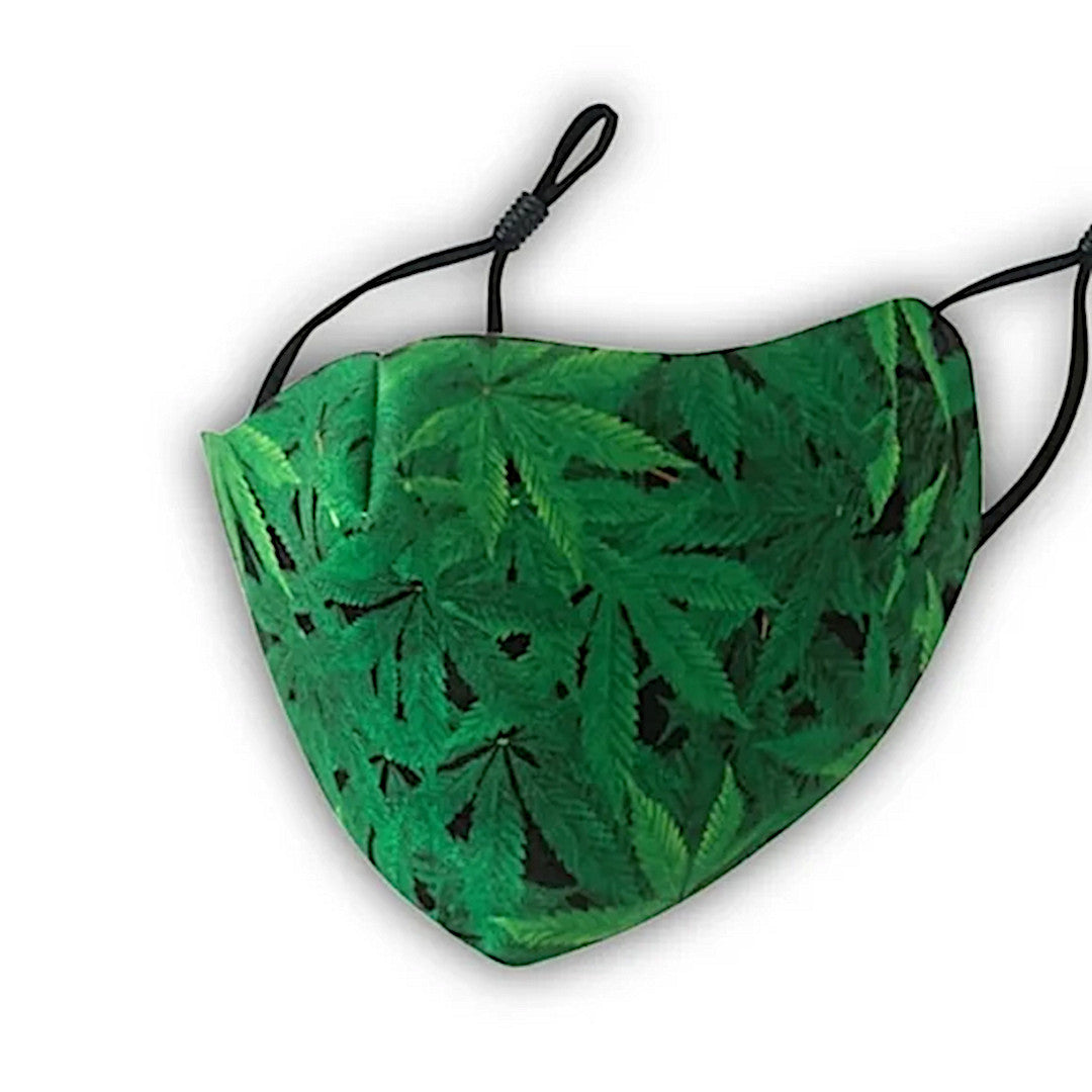 California Flower Face Mask | Puff Puff | Unisex Fit Adjustable Straps Green - A Gothic Universe - Face Masks