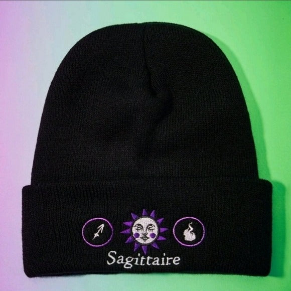 Sagittarius Zodiac | Hat Hair Tie Keychains Foil Stickers Bracelet Mask - A Gothic Universe - Beanies