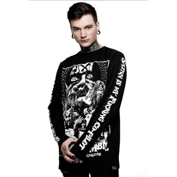 Copilot Dead BF T-Shirt | Black Rare Long Sleeve - Killstar - Tops