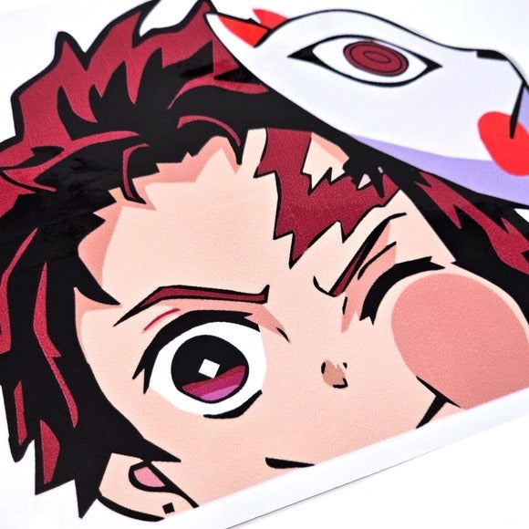 Demon Slayer Anime Decal |  Tanjiro Put Your Mask On Waterproof Sticker - A Gothic Universe - Decals