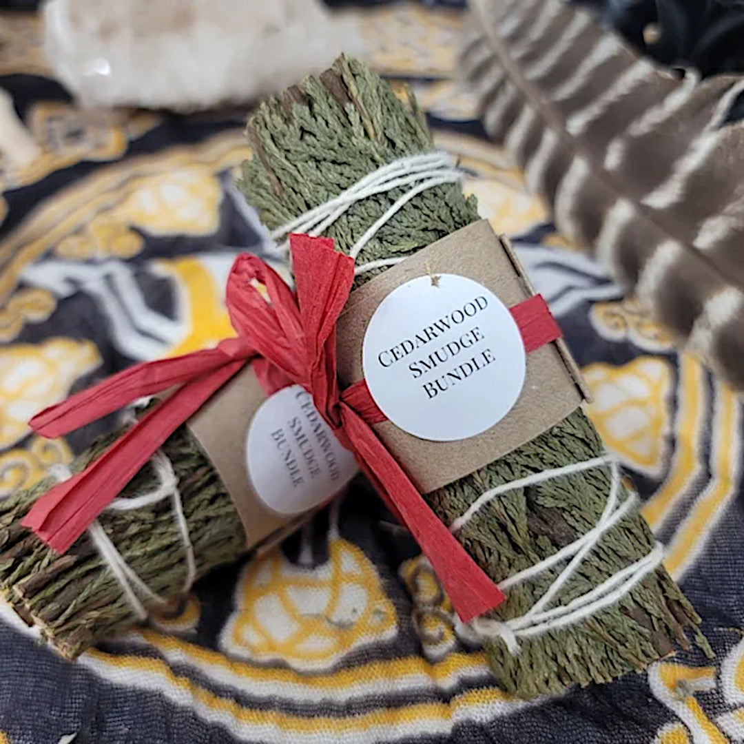 Cedarwood Sage Bundle | Smudge/Cleanse Yourself & Your Home Set of Two w/Sack - A Gothic Universe - Smudging Sets