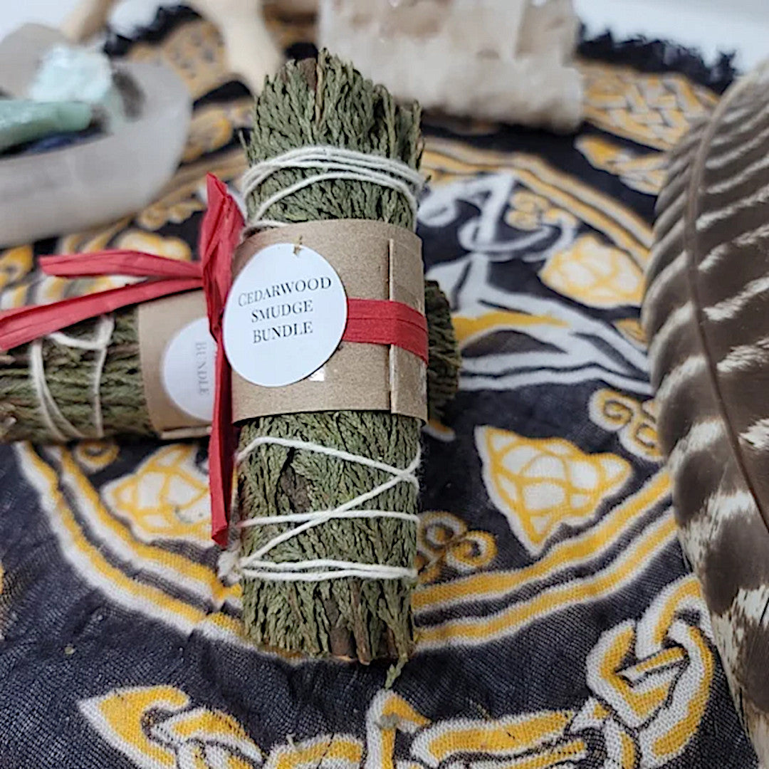 Cedarwood Sage Bundle | Smudge/Cleanse Yourself & Your Home Set of Two w/Sack - A Gothic Universe - Smudging Sets