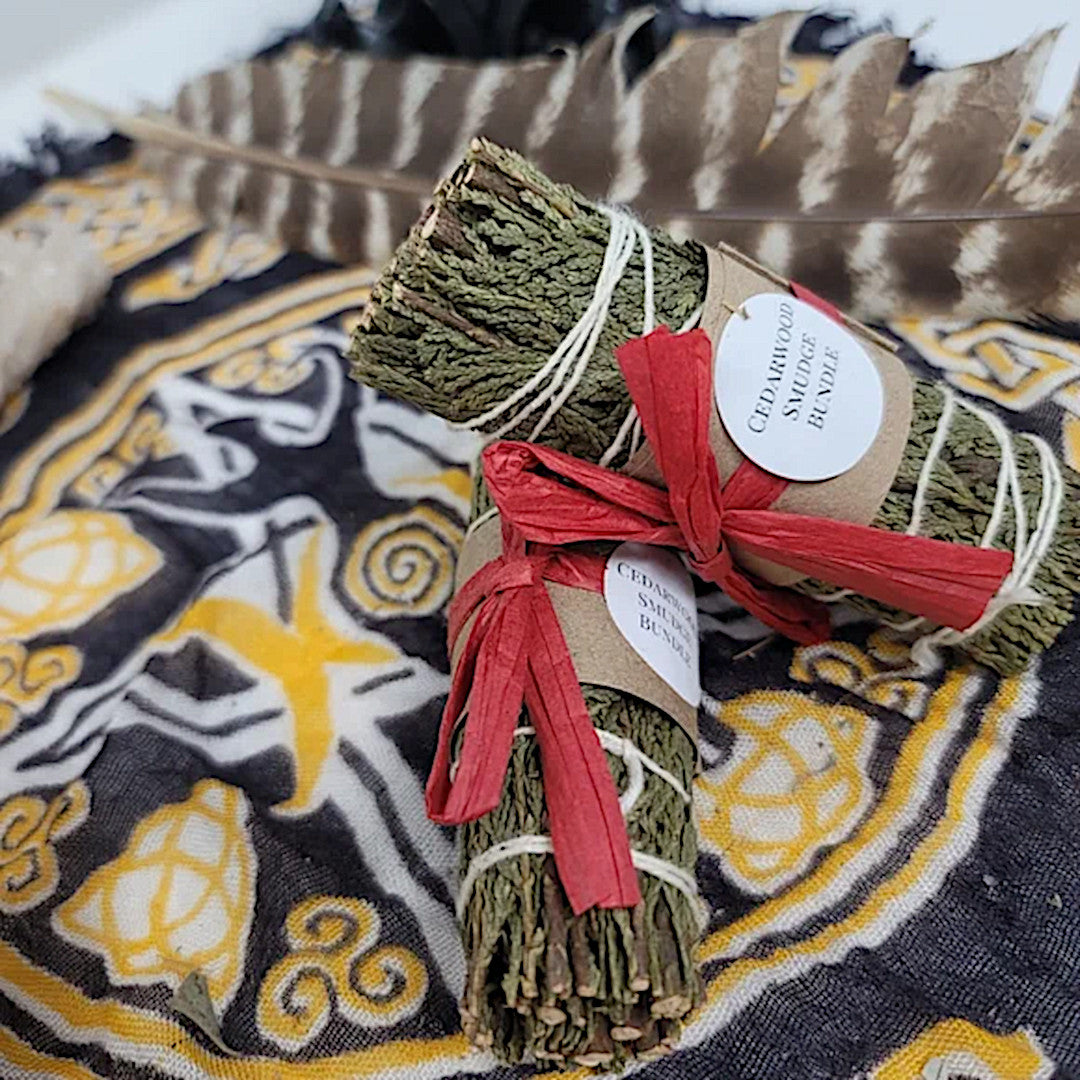 Cedarwood Sage Bundle | Smudge/Cleanse Yourself & Your Home Set of Two w/Sack - A Gothic Universe - Smudging Sets