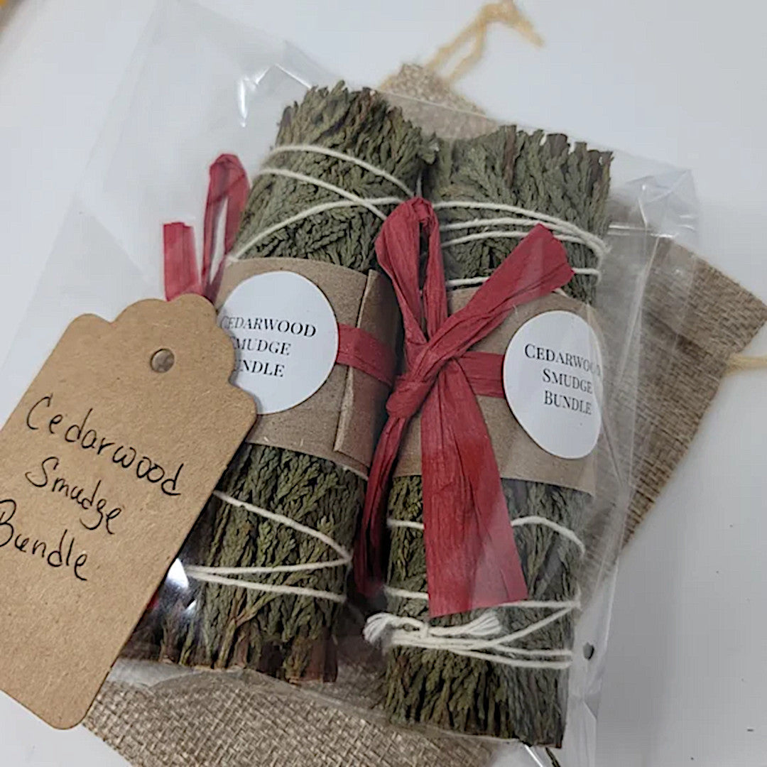 Cedarwood Sage Bundle | Smudge/Cleanse Yourself & Your Home Set of Two w/Sack - A Gothic Universe - Smudging Sets