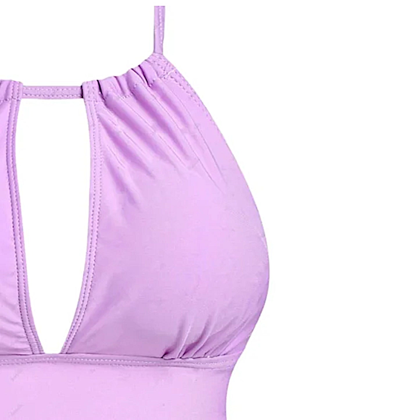 Celestial Sun Moon Print Bikini | Cut Out Halter Padded Purple Tankini Swimsuit - A Gothic Universe - Swimwear