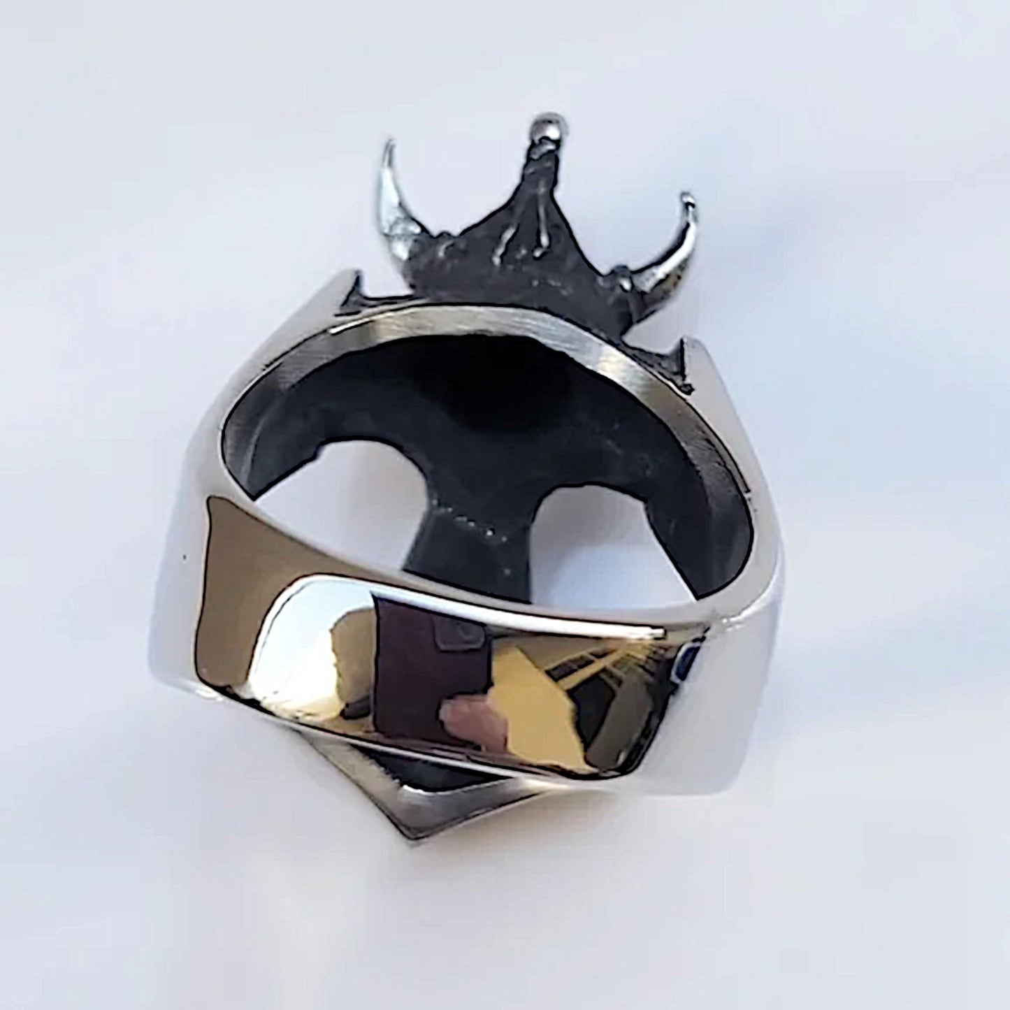 Celtic Skull Mens Biker Ring | Black Oxidized Stainless Steel - Celtic Ring - A Gothic Universe - Rings