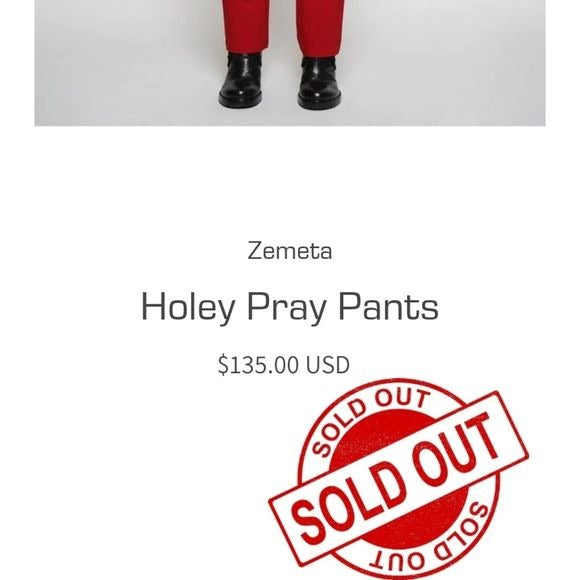 Holey Pray Cut Out Pants | Red Semi Flared Fit High Waisted Side Zip - Zemeta - Pants