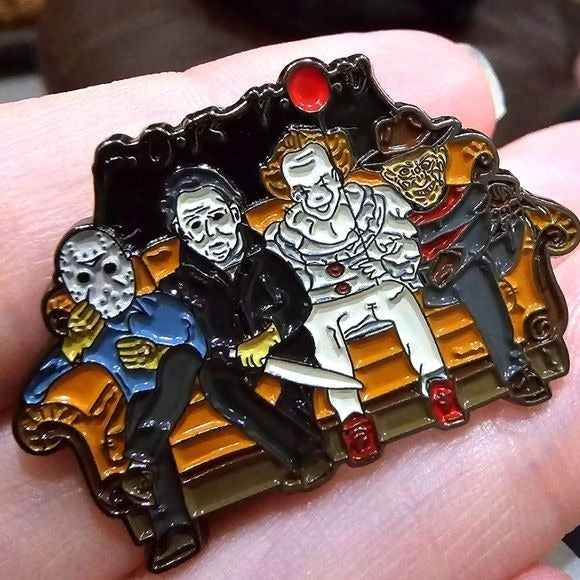 Metal Enamel Lapel Pin | 80's Horror Movie Favorites - A Gothic Universe - Lapel Pin