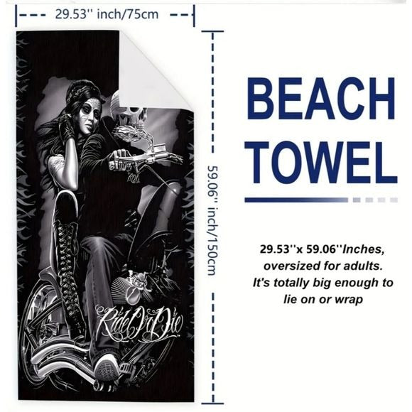 Ride Or Die Beach Towel | Premium Micro Fiber - A Gothic Universe - Beach Towels
