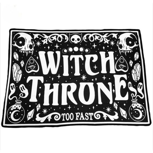 Witch Throne Shaped Beach Towel | Black Soft Microfiber - Too Fast - Beach Towels