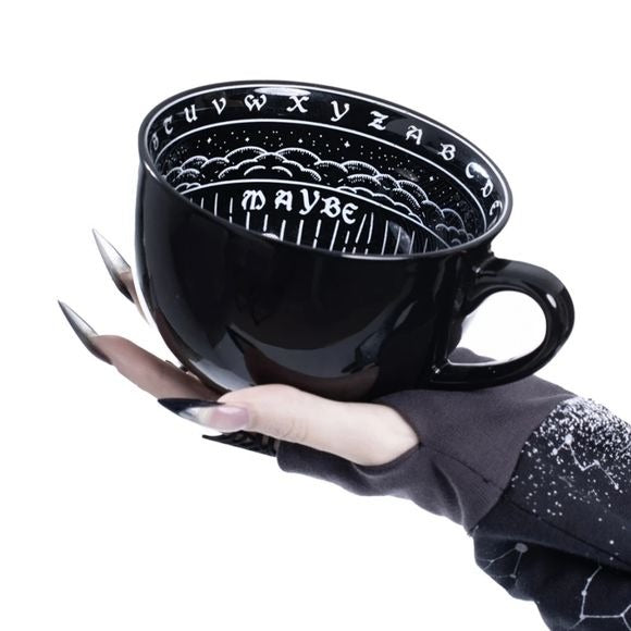 Ouija Oversized Mug | Black Outside Ouija Graphics Inside 500ml - Rogue + Wolf - Mugs