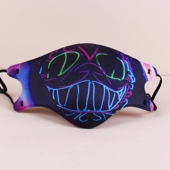 Airbrush Spray Paint Face Mask | Bright Colorful Neon Face Adjustable Washable - A Gothic Universe - Face Masks