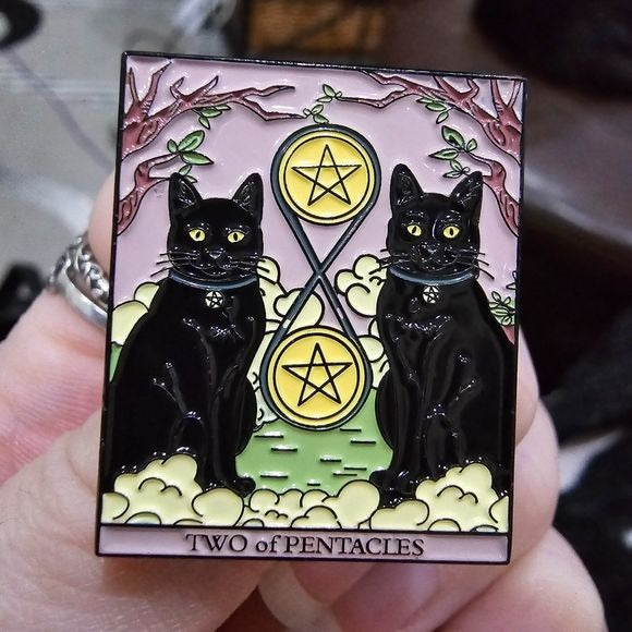 Metal Enamel Lapel Pin | Tarot Two of Pentacles - A Gothic Universe - Lapel Pin