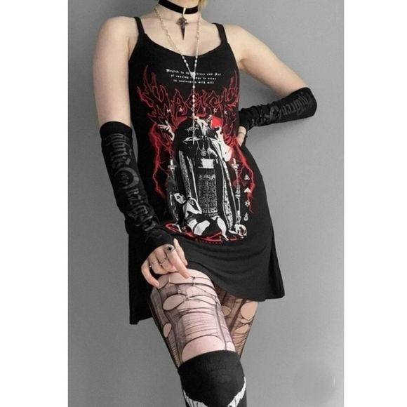 Children Of The Night Long Gloves | Fingerless Contrasting Motif Nylon - Killstar - Gloves