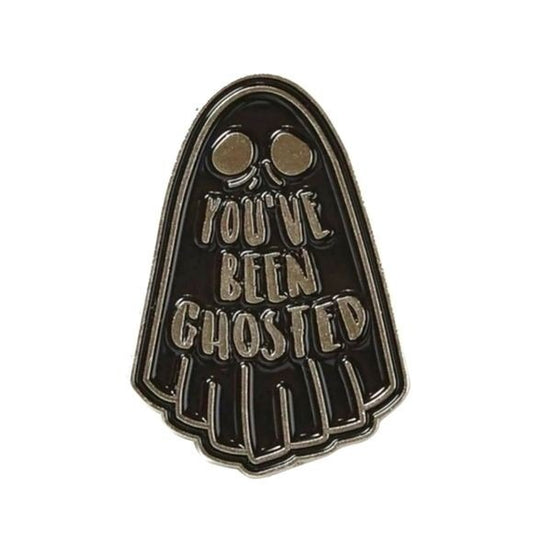 Enamel Lapel Pin | Ghosted | Black Gothic Ghost Silver Enamel Pin - Killstar - Lapel Pins
