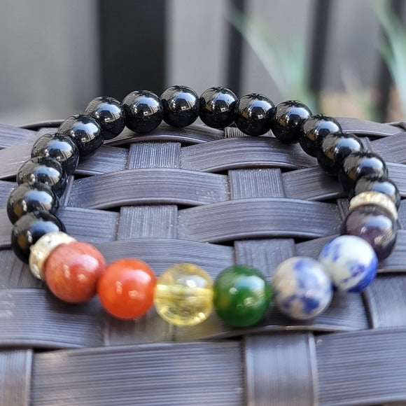 Black Tourmaline Chakra Gemstone Bracelet | Clearing Your Energy Field - A Gothic Universe - Bracelets