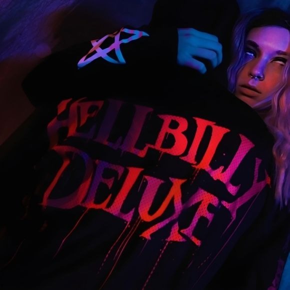 Hellbilly Hockey Jersey | Black Red Unisex - Killstar - Jersey