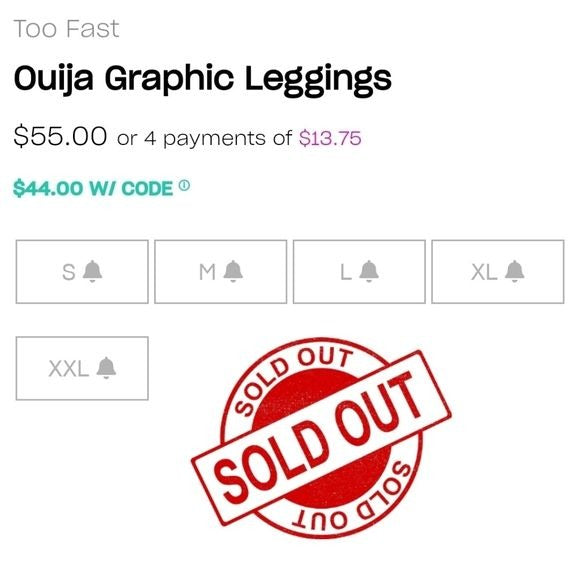 Ouija Graphic Leggings | Black Stretchy High Waisted - Too Fast - Leggings