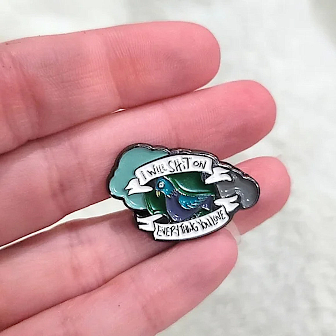 Enamel Lapel Pin | I Will Sh*t on Everything You Love | Adult Humor Pin Pigeon - A Gothic Universe - Lapel Pins