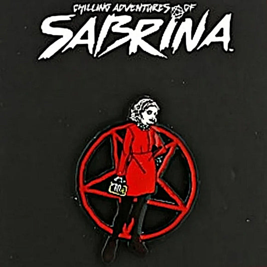 Enamel Lapel Pin | Chilling Adventures of Sabrina |  Pentagram Witch Red Black Pin - A Gothic Universe - Lapel Pins