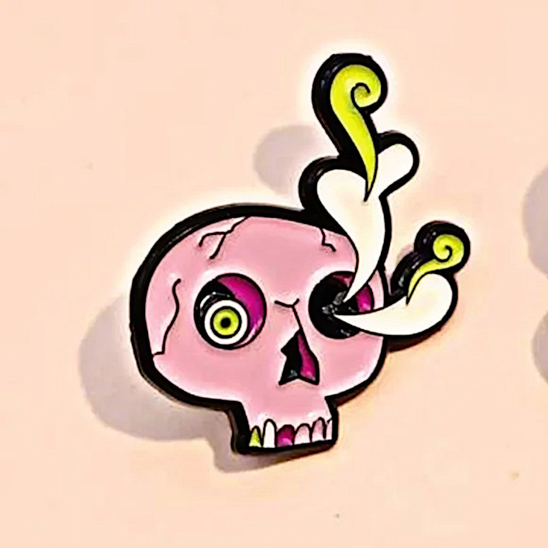 Enamel Lapel Pin | Skull Eye Explode | High Quality Lapel Enamel Pin - A Gothic Universe - Lapel Pins