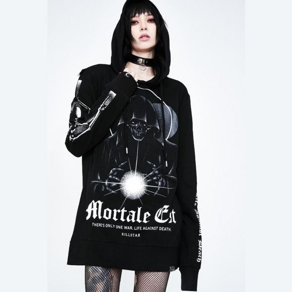 Mortate Est Pullover Hoodie | Black Soft Cotton - Killstar - Hoodies