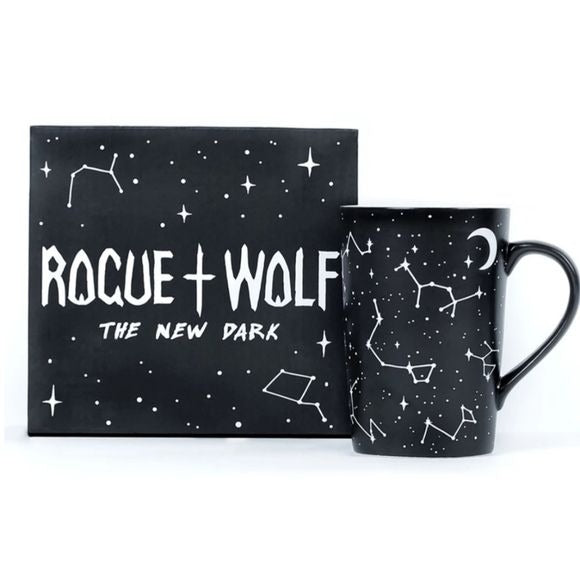 Voyager Tall Mug | Black Constellation Pattern 12.8oz - Rogue + Wolf - Mugs