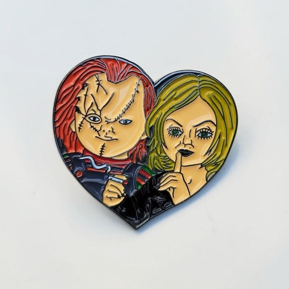 Metal Enamel Lapel Pin | Bride Of Chucky | Red & Blue - A Gothic Universe - Lapel Pins