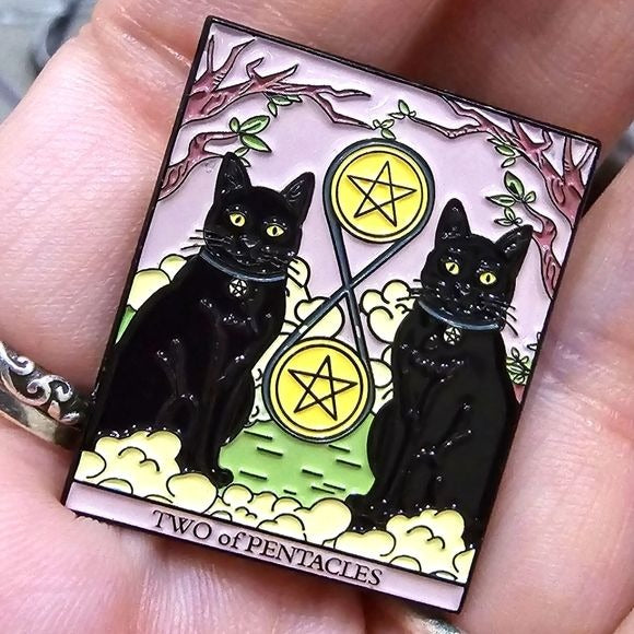 Metal Enamel Lapel Pin | Tarot Two of Pentacles - A Gothic Universe - Lapel Pin