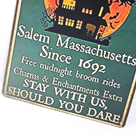 Vintage Metal Sign | Indoor/Outdoor | Olde Salem Witches Inn Orange Green - A Gothic Universe - Signs