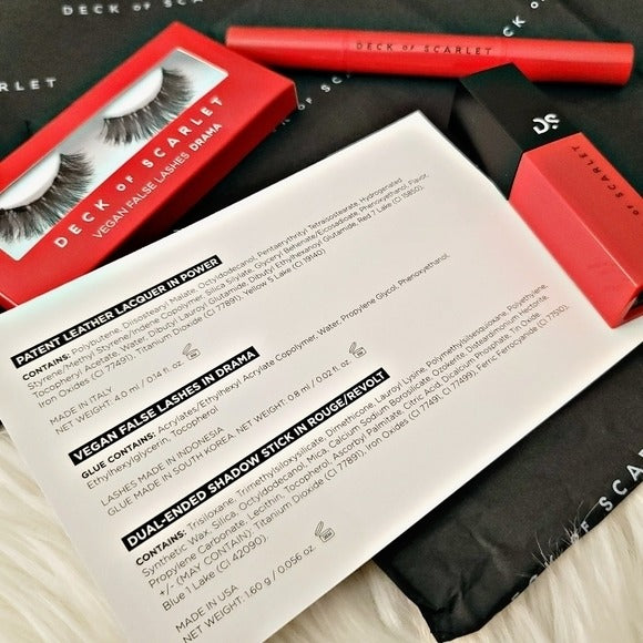 Rouge Rebel Anniversary Kit | Vegan Lashes, Shadow Stick & Red Lipstick - Deck Of Scarlet - Makeup