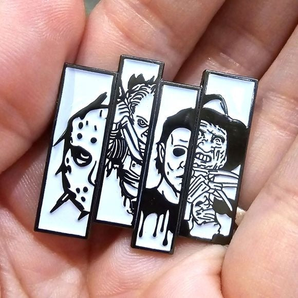 Metal Enamel Lapel Pin | Horror Films Split Art - A Gothic Universe - Lapel Pin