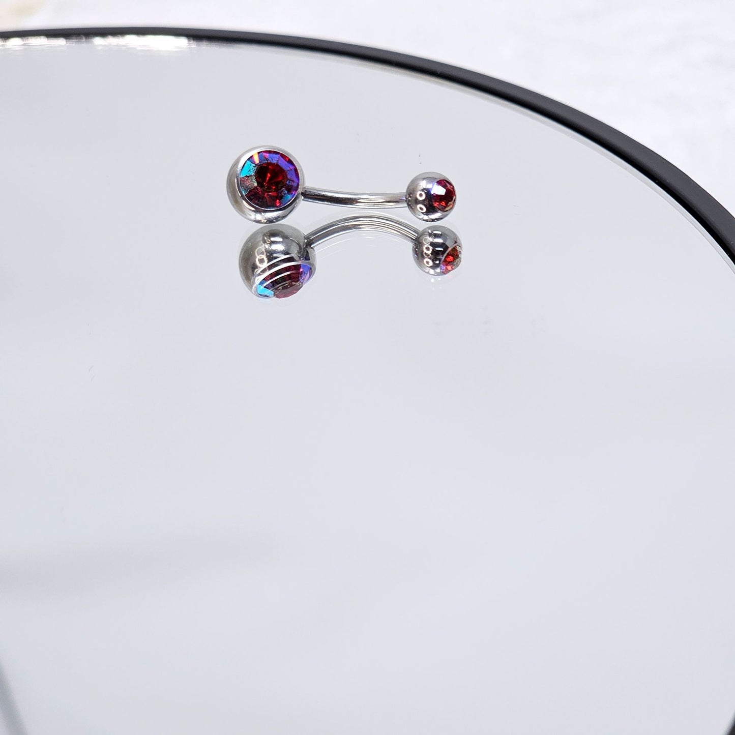 Rainbow Crystal Belly Button Ring Stainless Steel Navel Piercing Jewelry Women - 𝑃𝑎𝑖𝑛𝑓𝑢𝑙 𝑃𝑙𝑒𝑎𝑠𝑢𝑟𝑒 - Body Jewelry