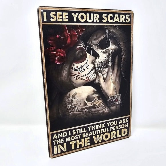 Vintage Metal Sign | Indoor/Outdoor | I See Your Scars Red Black - A Gothic Universe - Signs