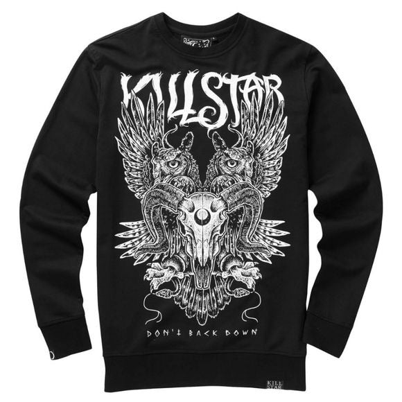 Don't Back Down Pullover Sweatshirt | Black Soft Cotton Unisex Fit - Killstar - Sweatshirts