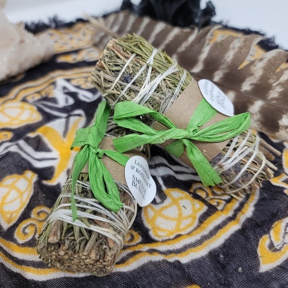 Lavendar & Rosemary Set | Smudge/Cleanse Yourself & Your Home Set of Two w/Sack - A Gothic Universe - Smudging Sets