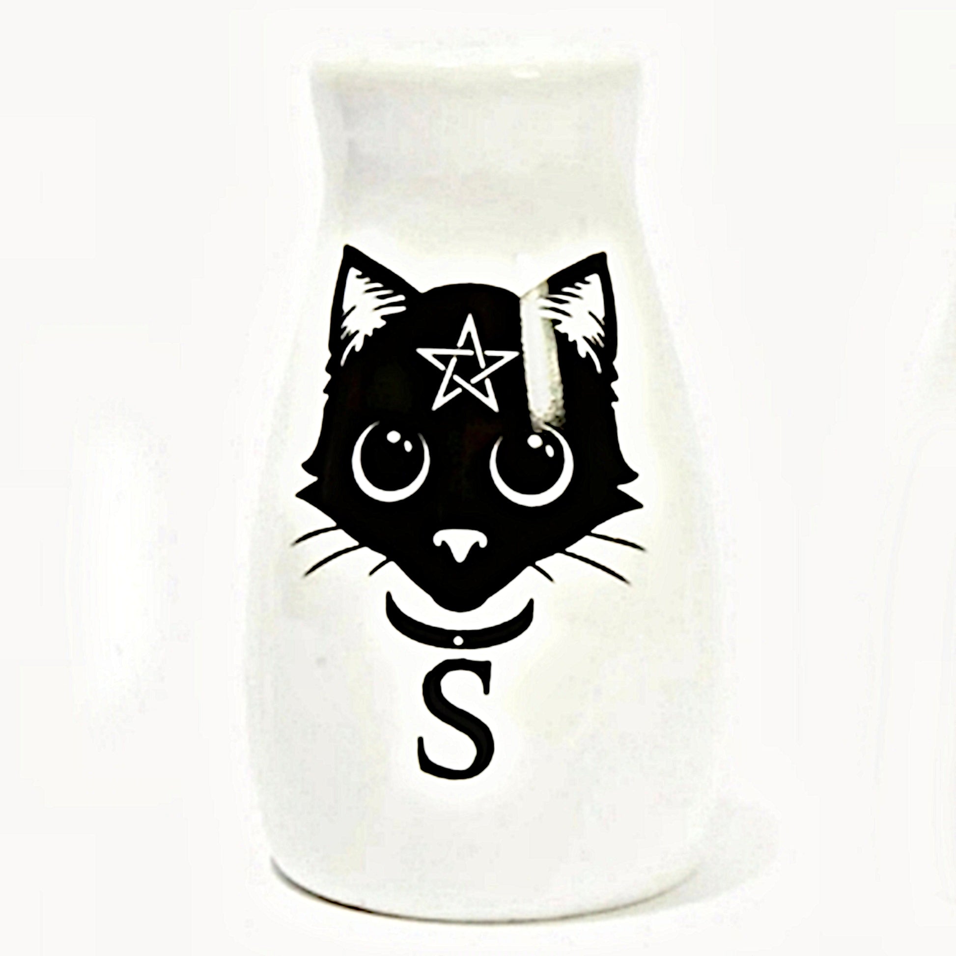 Salt & Pepper Shakers Set | Ceramic Gothic Cats Moon and Star - Alchemy Gothic - Cooking Utensils