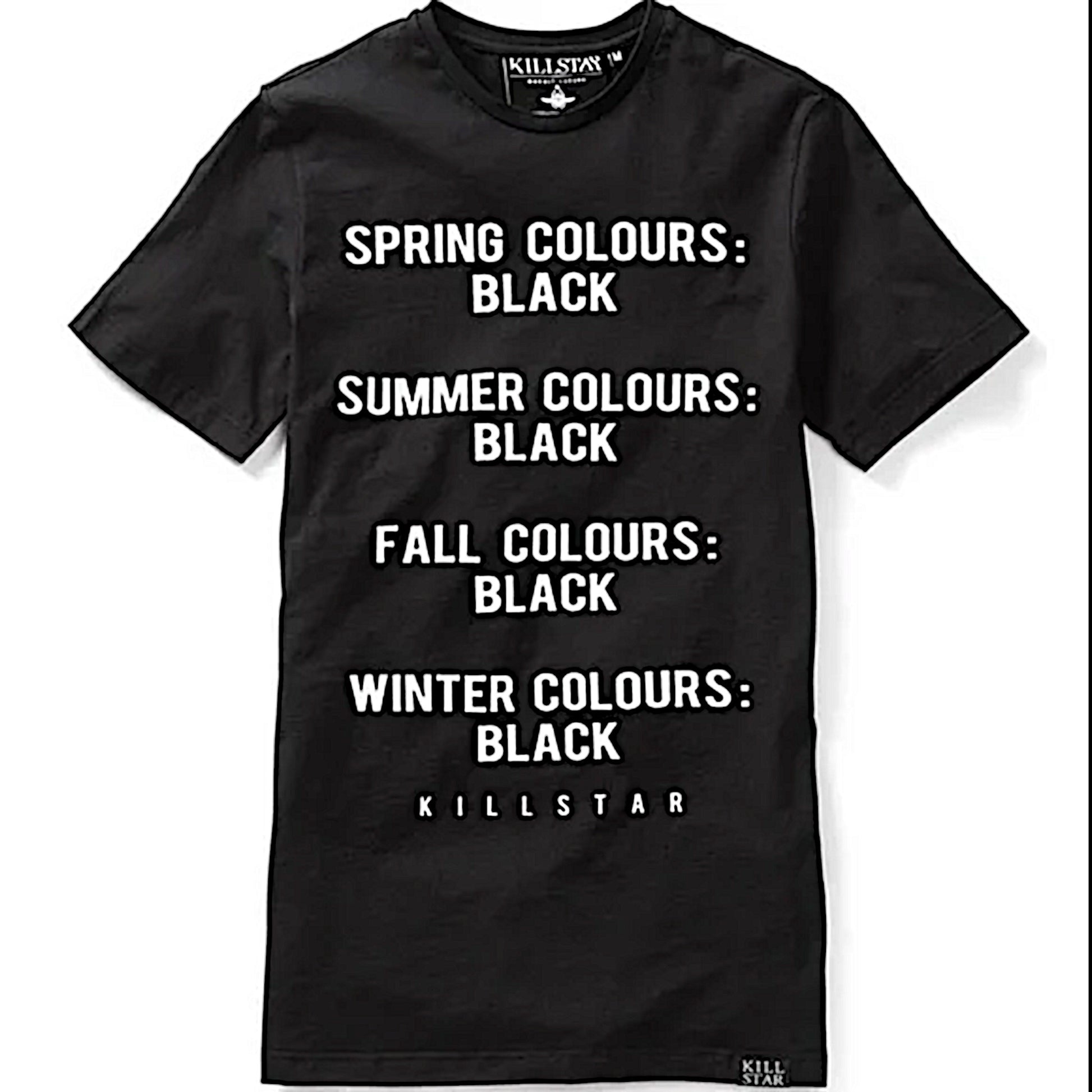 Killstar Men's T-Shirt | Season Black Soft Cotton Gothic Graphic Print Tee - Killstar - Shirts