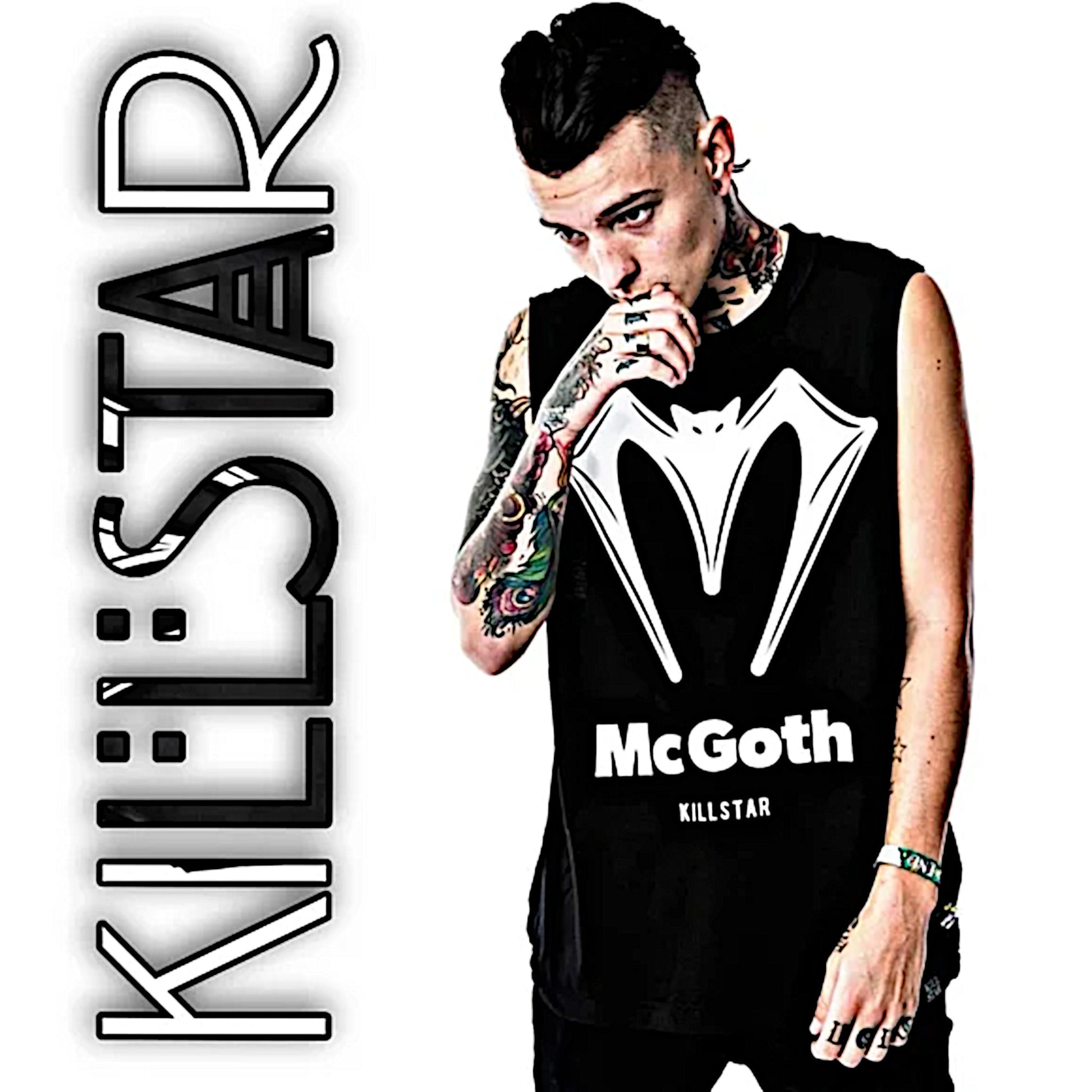 Killstar Men's Tank | McGoth Screen Print Inside Out Hem Dead Stock Black Goth - Killstar - Shirts