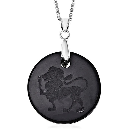 Leo Zodiac | 16.30ctw Shungite 925SS 18" Necklace - A Gothic Universe - Necklaces