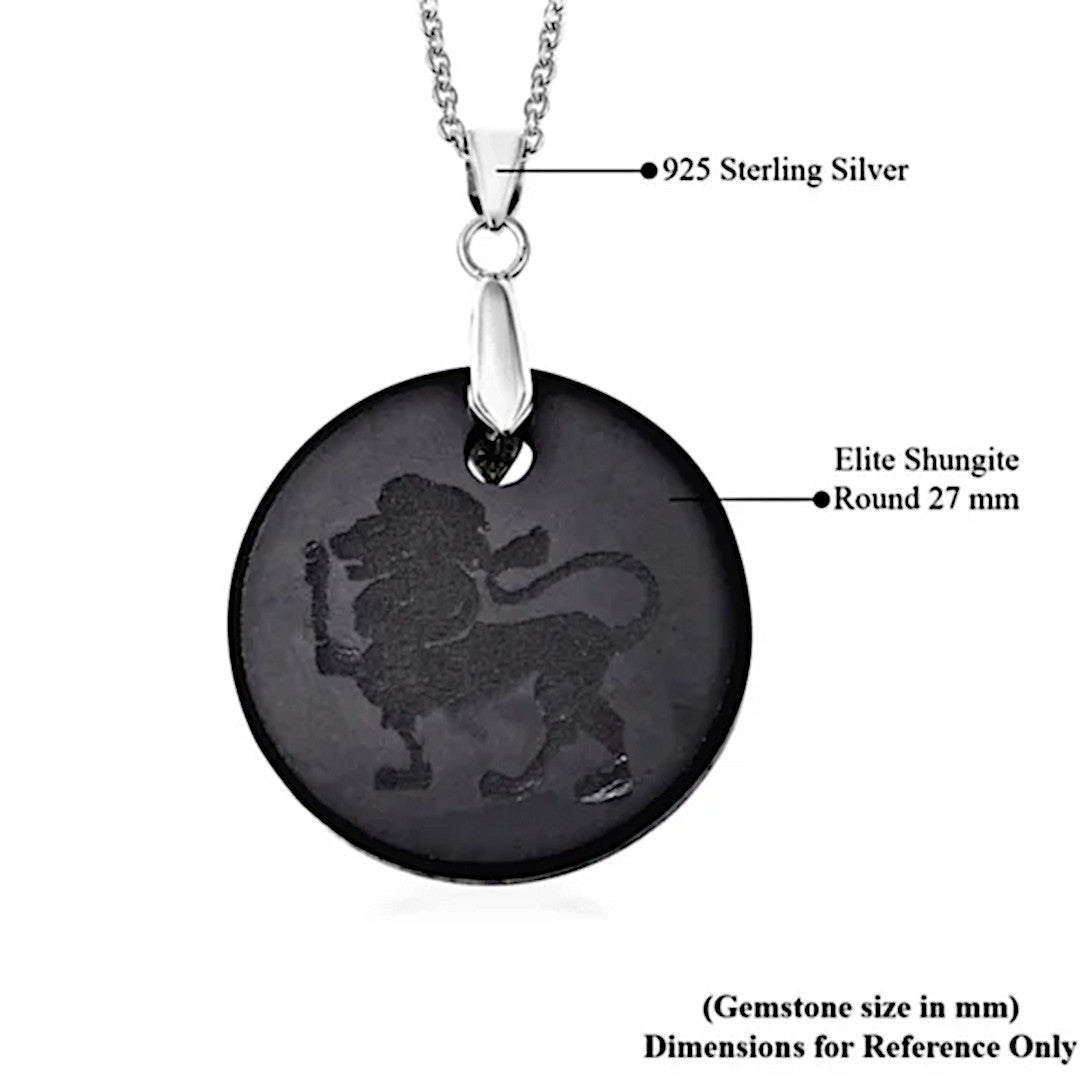 Leo Zodiac | 16.30ctw Shungite 925SS 18" Necklace - A Gothic Universe - Necklaces