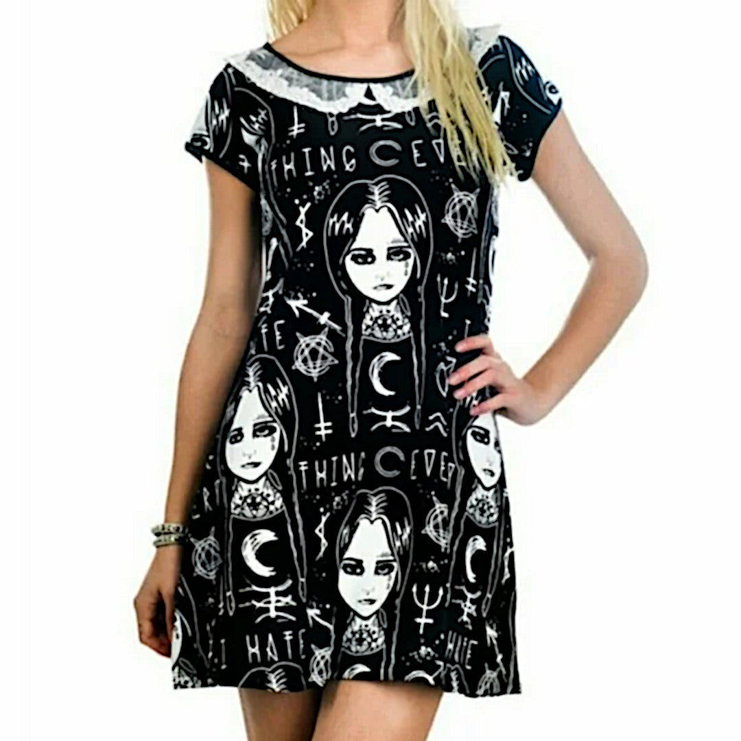 Occult Dress | I Hate Everything | Wednesday Addam's Witchy Gothic Dress - Rat Baby - Dresses