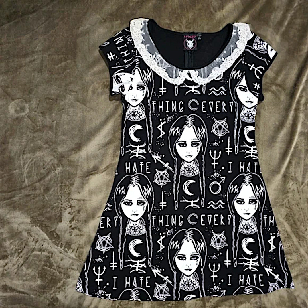 Occult Dress | I Hate Everything | Wednesday Addam's Witchy Gothic Dress - Rat Baby - Dresses