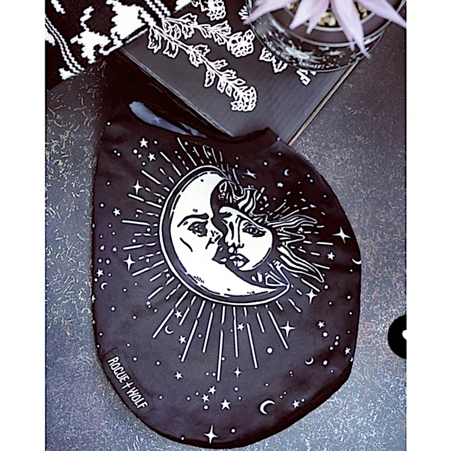 Celestial Pet Vest | Vegan Sun & Moon Print | Pullover Design Black & White - Rogue + Wolf - Pet Vests