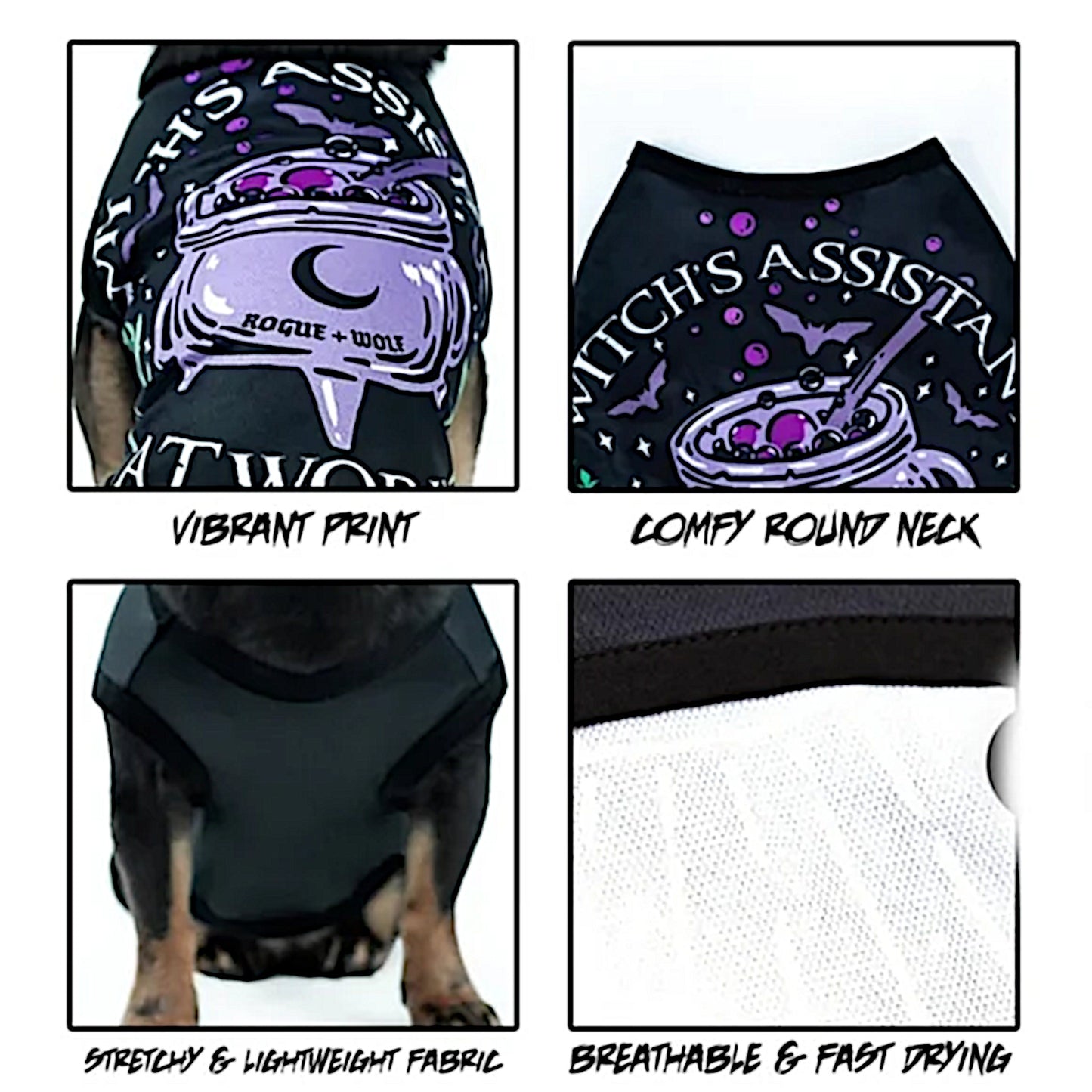 Pet Vest | Witch's Assistant At Work Black Purple Dog Or Cat Vest - Rogue + Wolf - Pet Vests