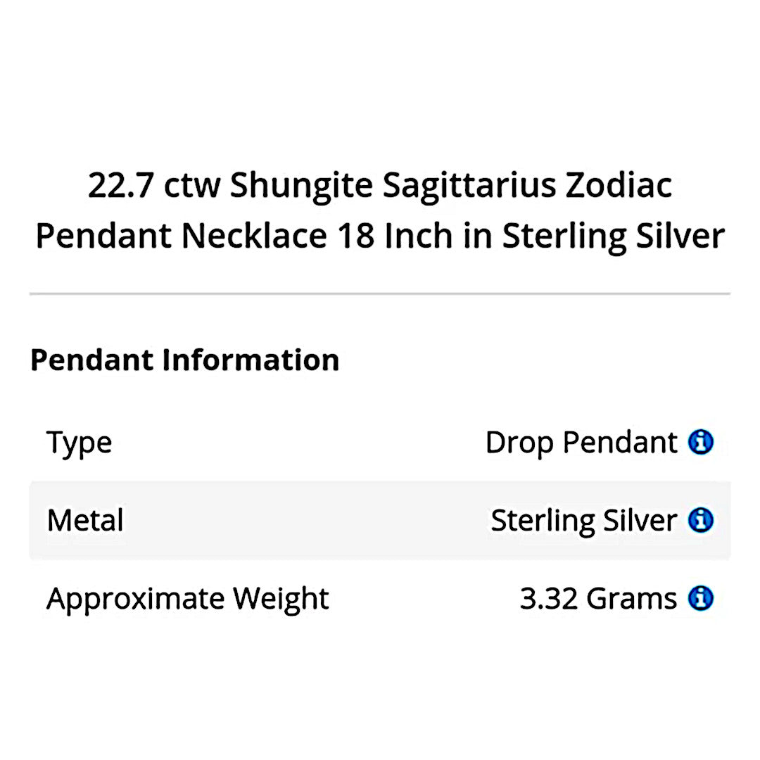 Sagittarius Zodiac | 22.7ctw Shungite 925 Necklace - A Gothic Universe - Necklaces
