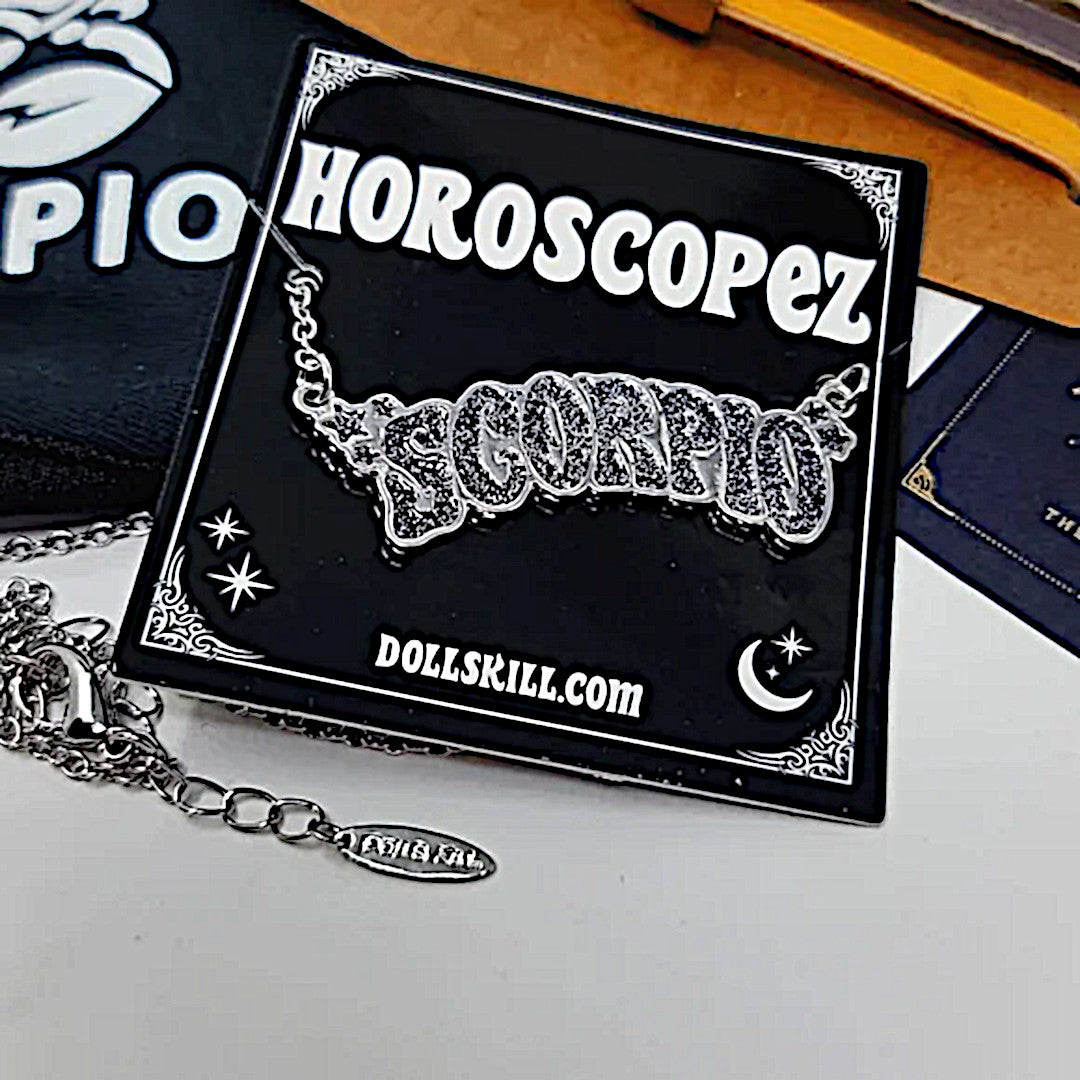 Scorpio Zodiac Bundle | Necklace Hair Ties Black Face Mask 3 Foil Stickers - Horoscopez - Necklaces